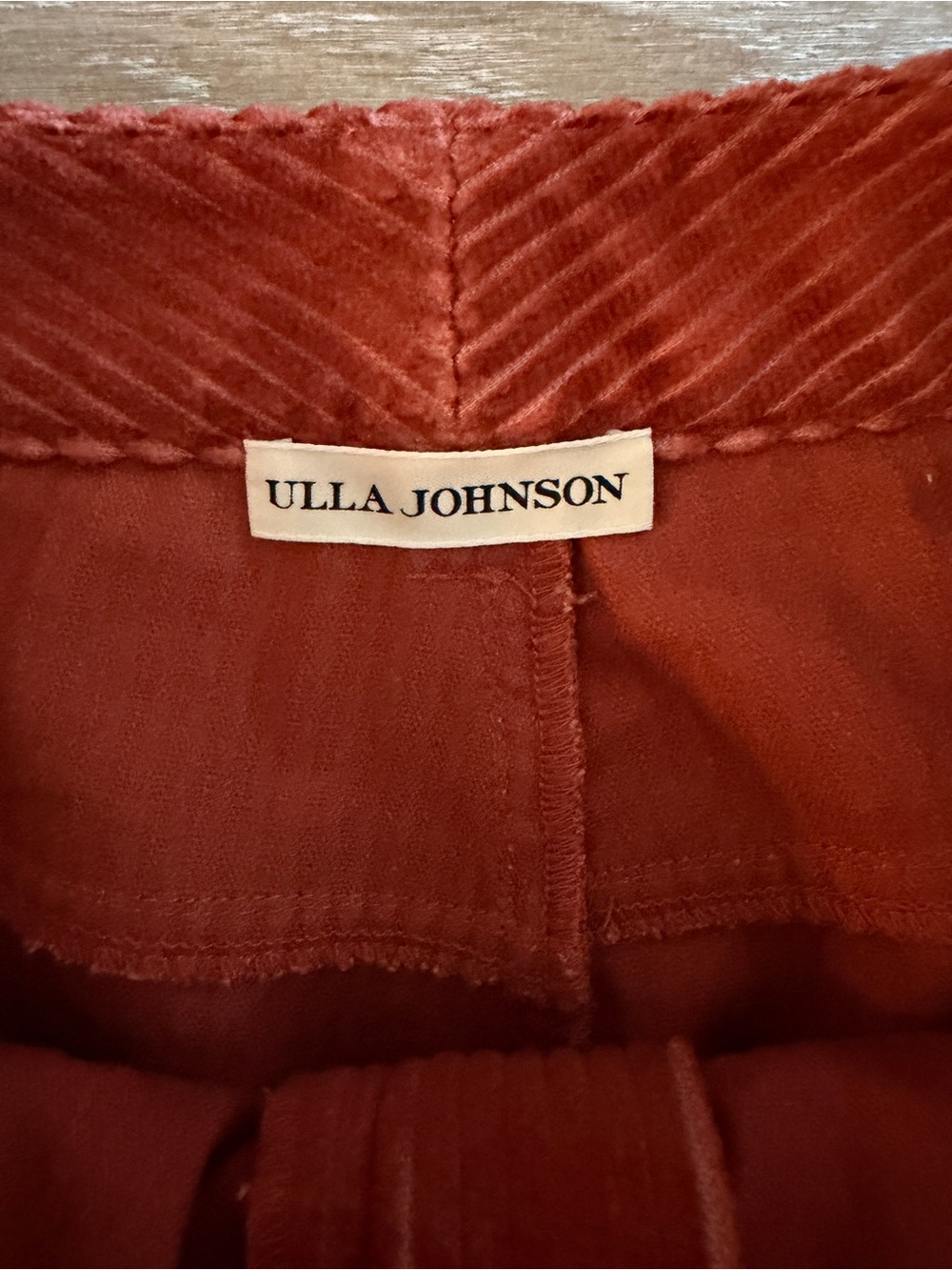 Ulla Johnson Cord Pants Copper High Rise Wide Leg size 8 Corduroy Designer - Picture 6 of 12